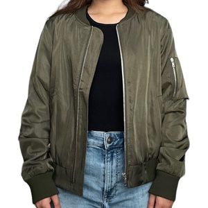 Green bomber jacket